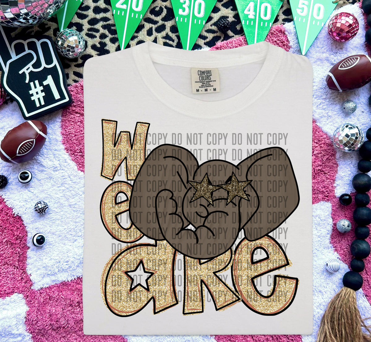 We Are Elephants Gold (Brown) 59008 DTF transfer