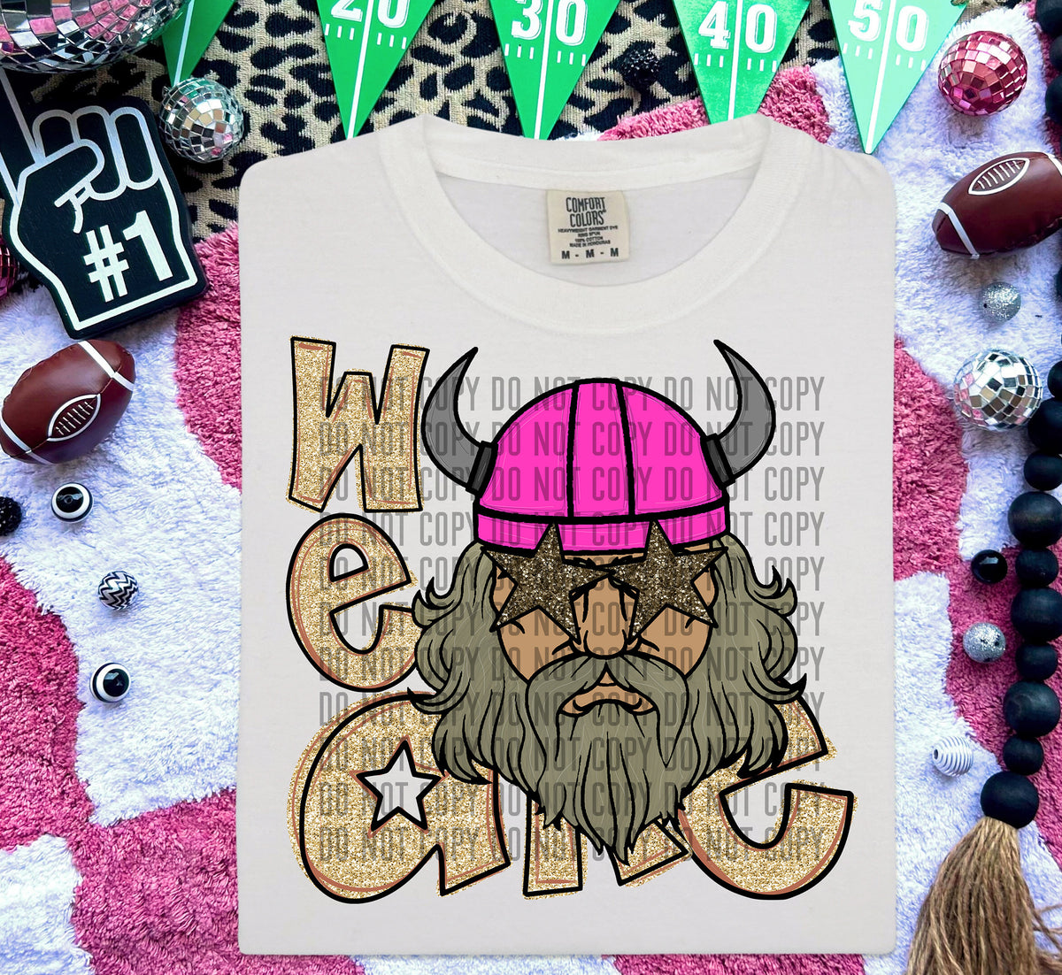 We Are Vikings Gold (Pink Helmet) 59009 DTF transfer