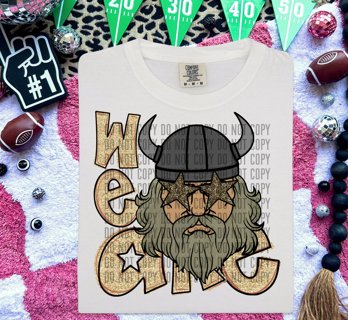 We Are Vikings Gold (Grey Helmet) 59010 DTF transfer