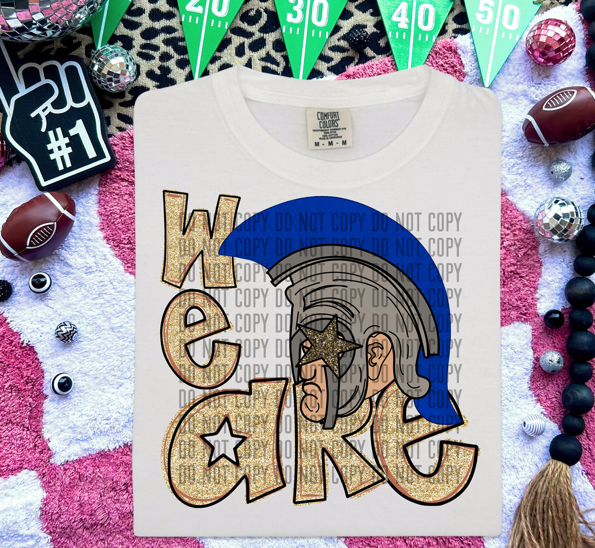 We Are Spartans Gold (Blue) 59014 DTF transfer