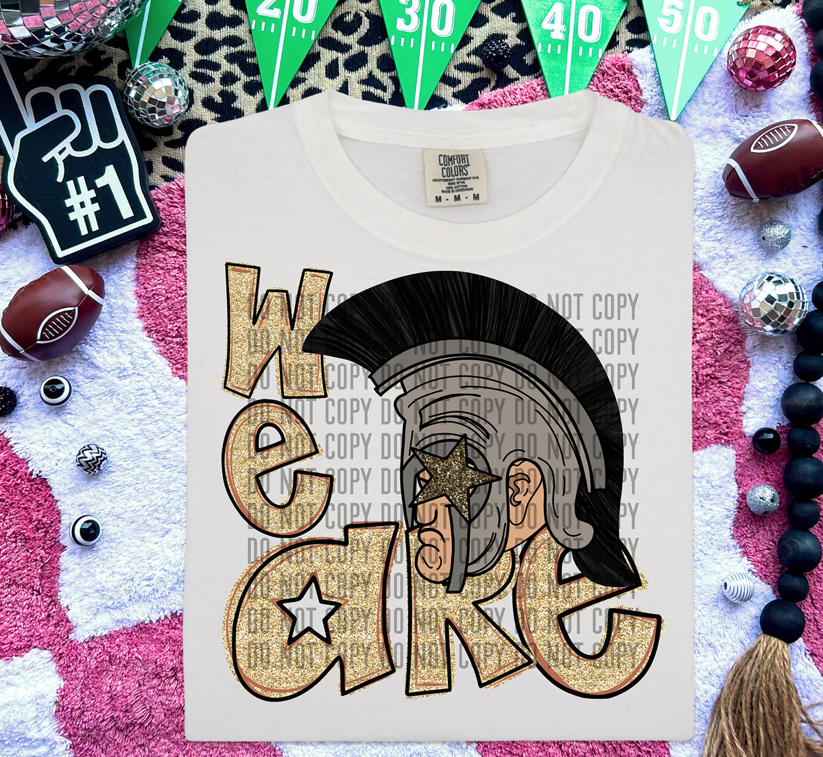 We Are Spartans Gold (Black) 59015 DTF transfer