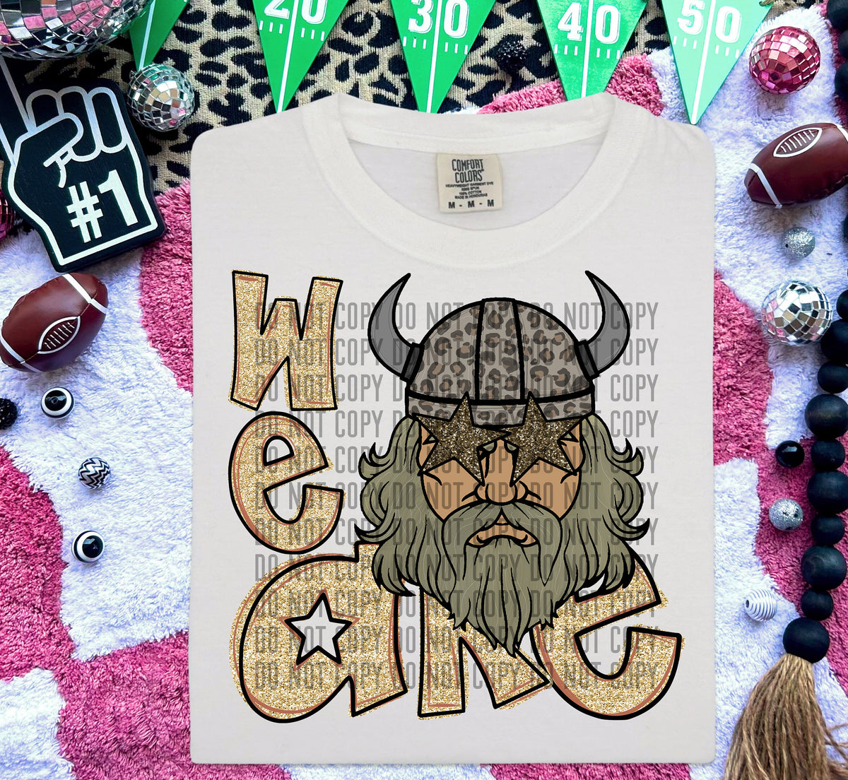 We Are Vikings Gold (Leopard Helmet) 59017 DTF transfer