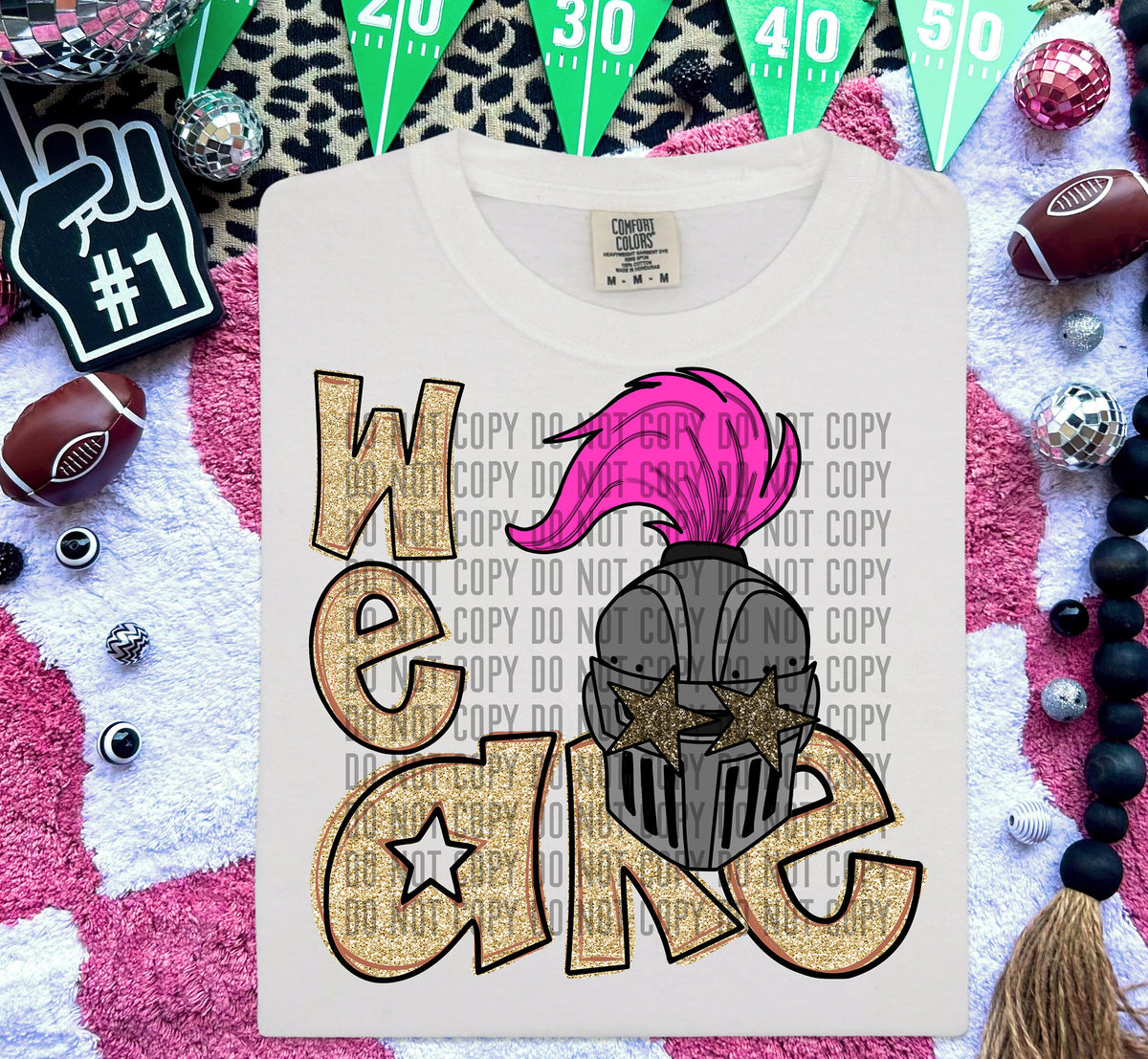 We Are Knights Gold (Pink) 59019 DTF transfer