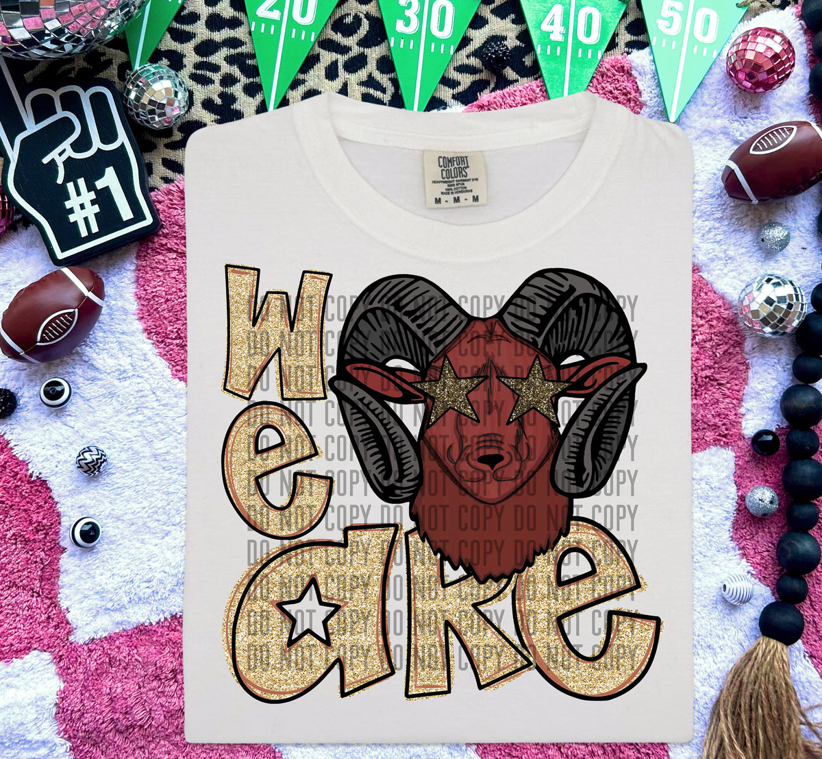 We Are Goats Gold (Maroon) 59031 DTF transfer