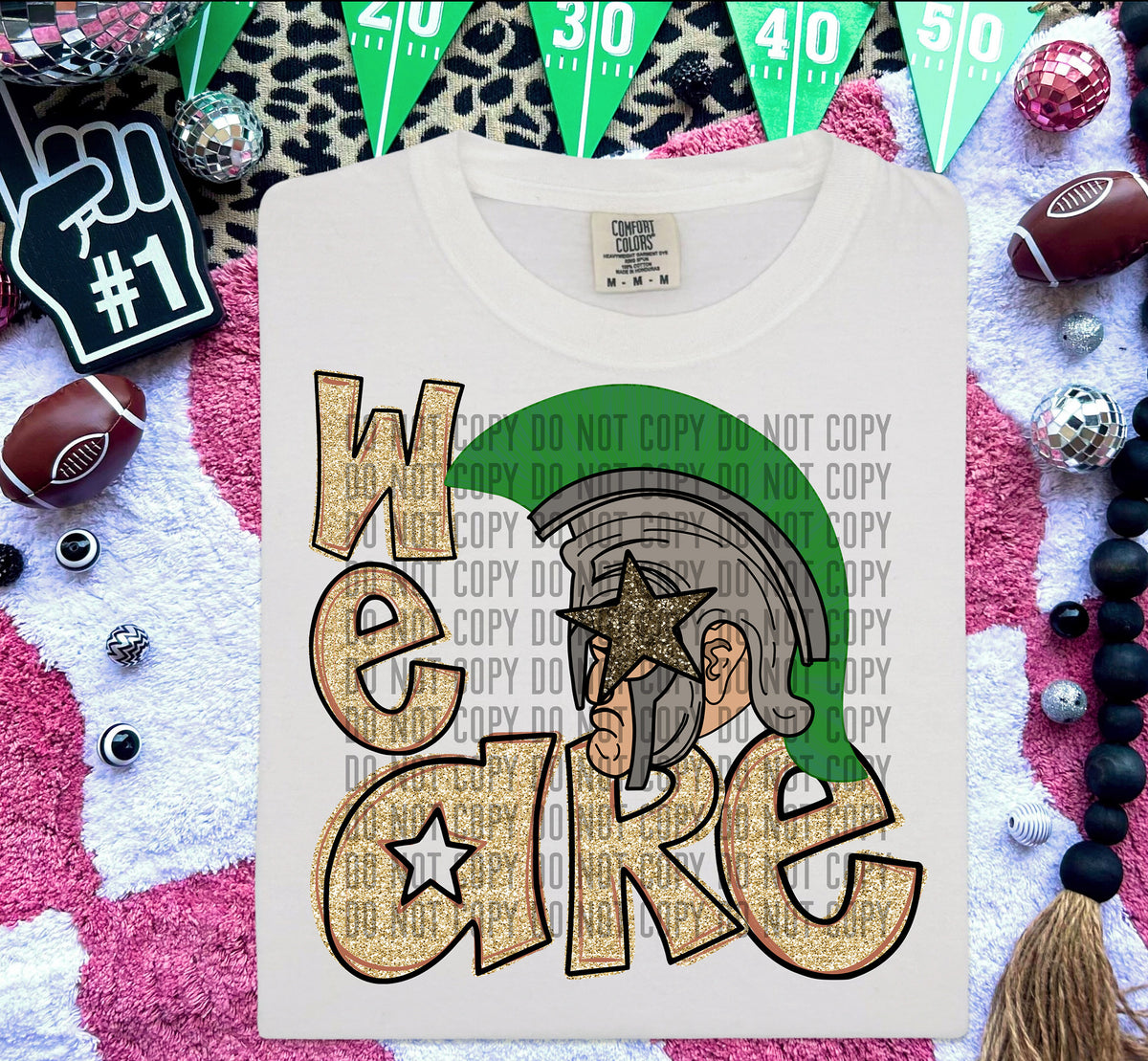 We Are Spartans Gold (Green) 59000 DTF transfer