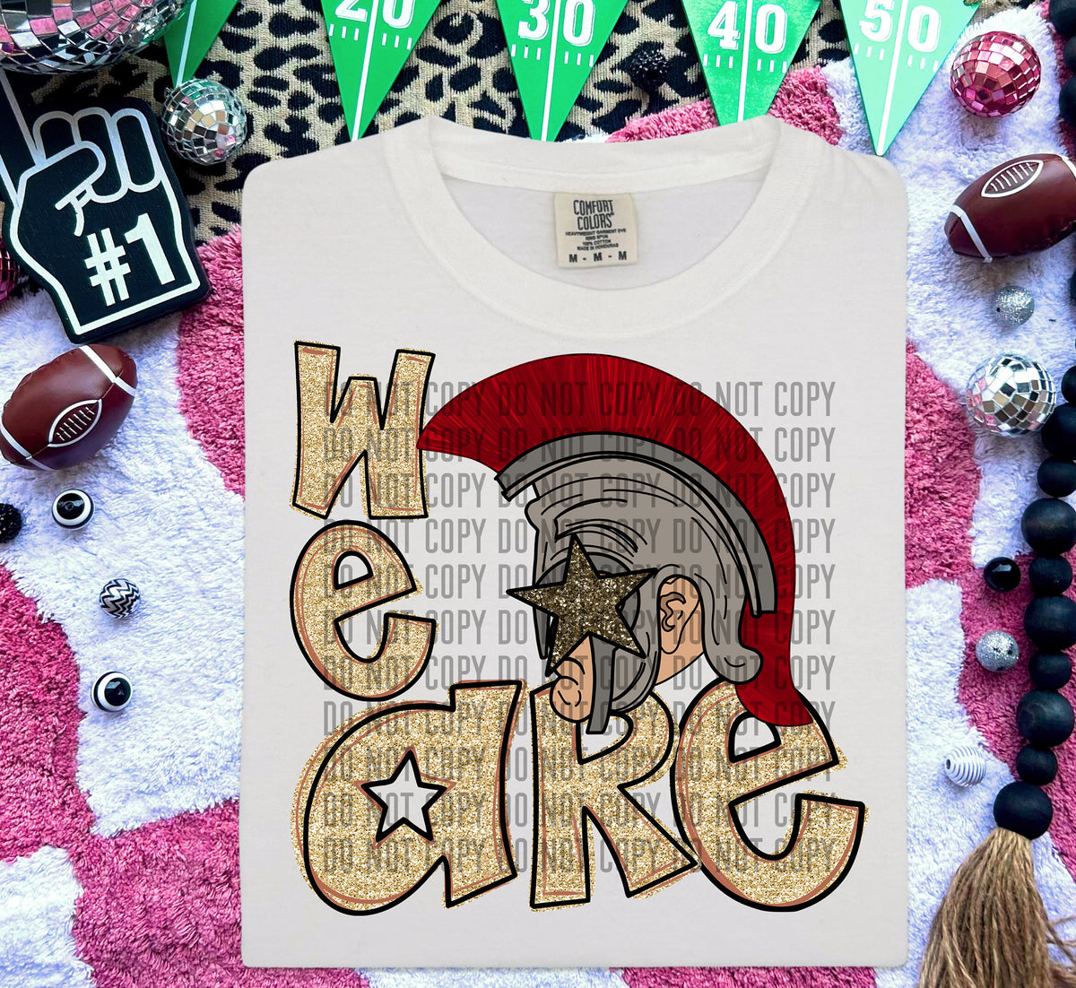 We Are Spartans Gold (Red) 59001 DTF transfer