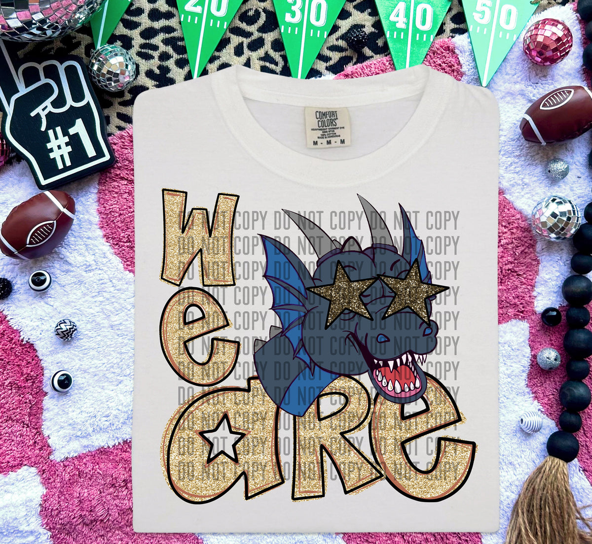 We Are Dragons Gold (Blue) 59005 DTF transfer