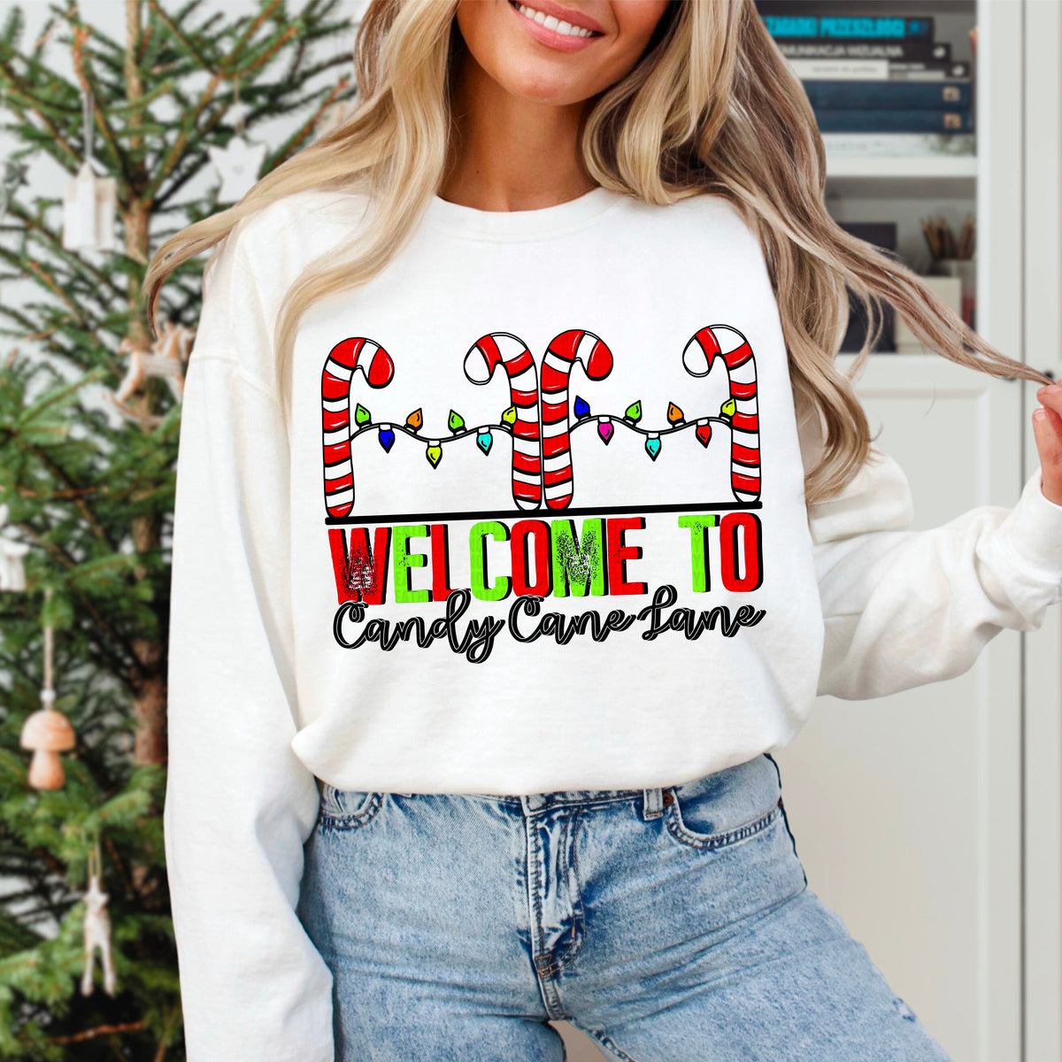 Welcome To The Candy Cane Lane 104195 DTF transfer