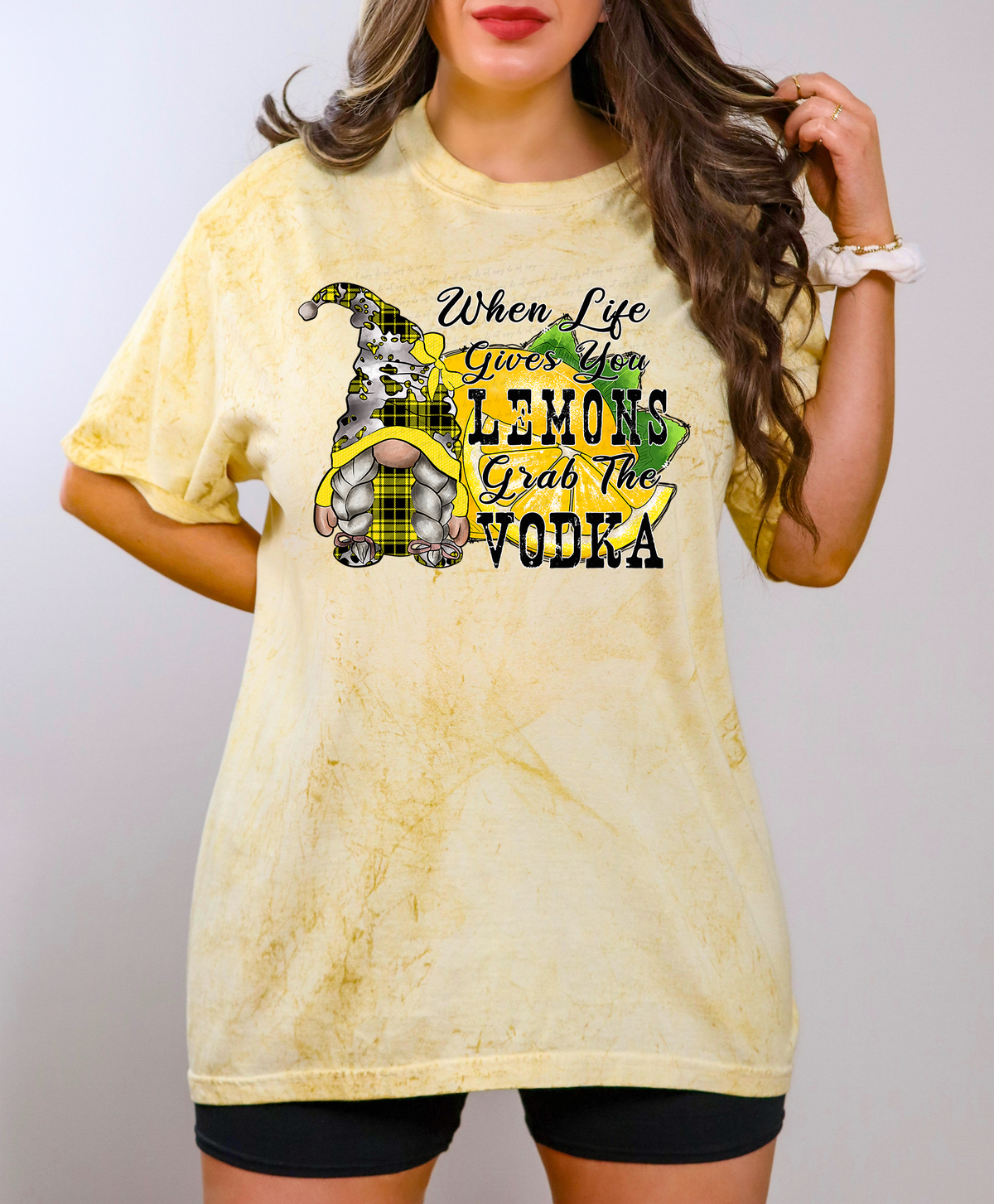 When Life Gives You Lemons Grab The Vodka Yellow Gnome 116274 DTF Transfer