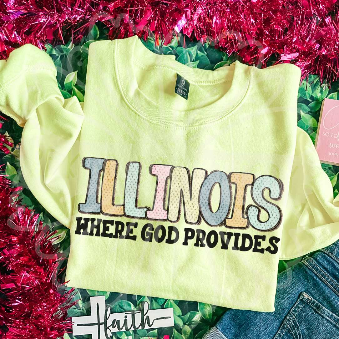 Illinois where god provides (Vehement) DTF Transfer