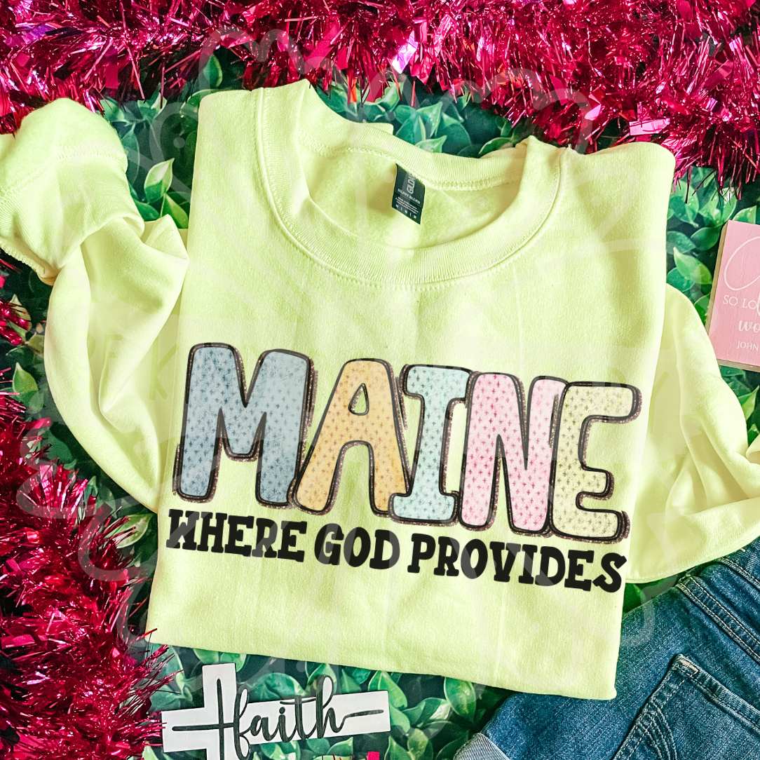 Maine where god provides (Vehement) DTF Transfer