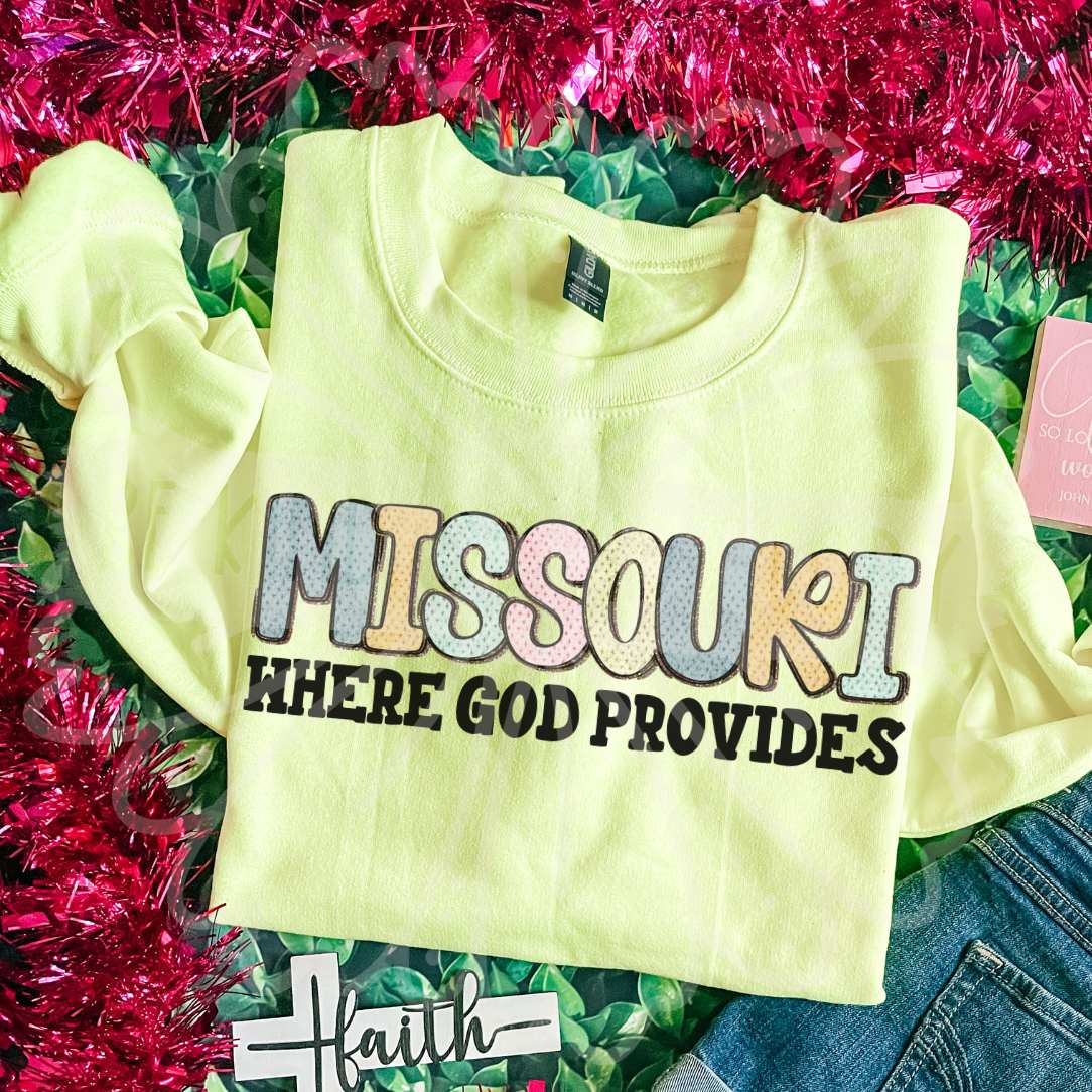 Missouri where god provides (Vehement) DTF Transfer