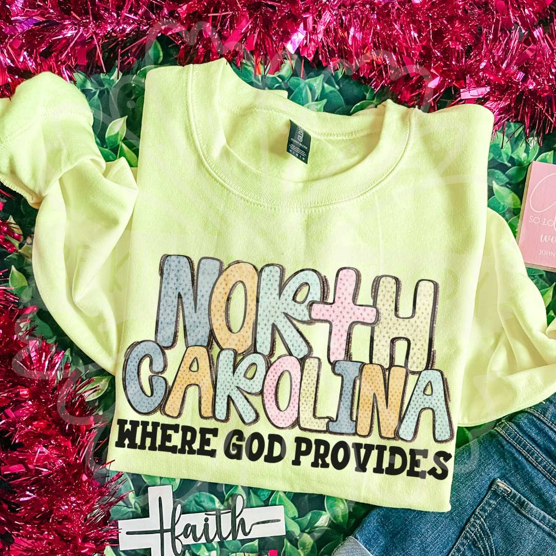 North Carolina where god provides (Vehement) DTF Transfer