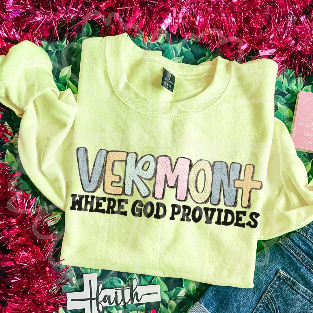 Vermont where god provides (Vehement) DTF Transfer