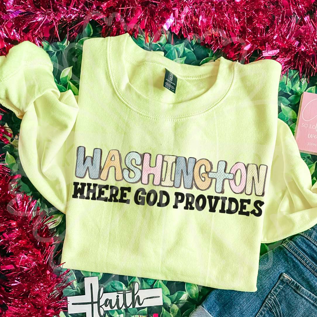 Washington where god provides (Vehement) DTF Transfer
