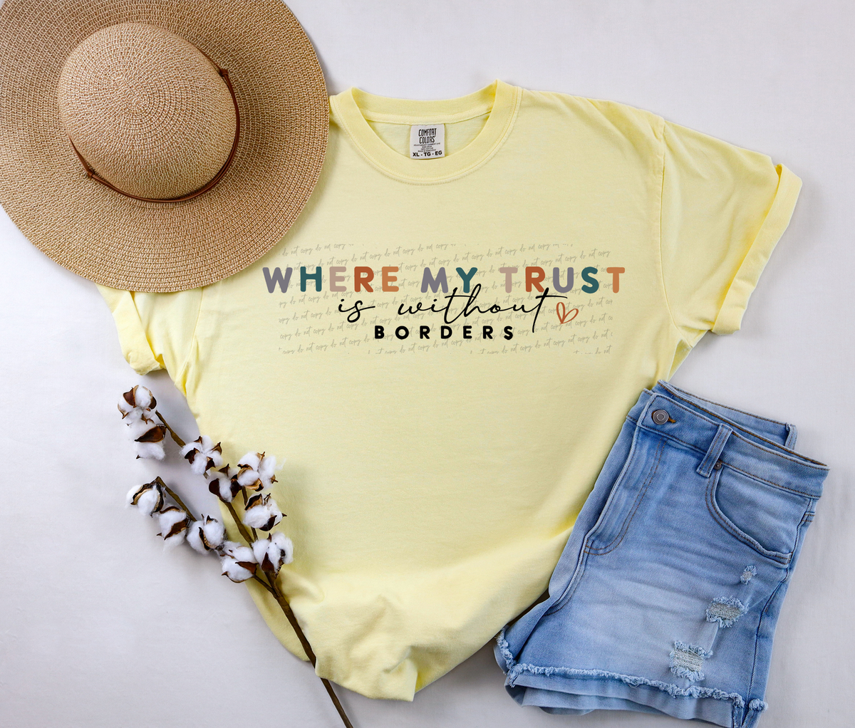 Where My Trust Is Without Borders Heart 76567 DTF Transfer