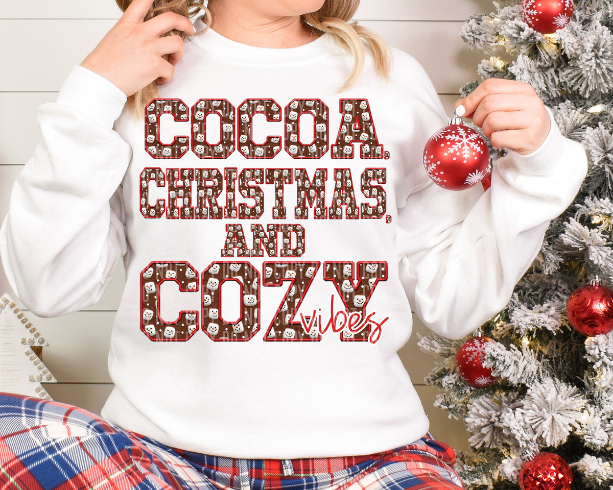 Cocoa Christmas and Cozy Vibe 69236 DTF transfer