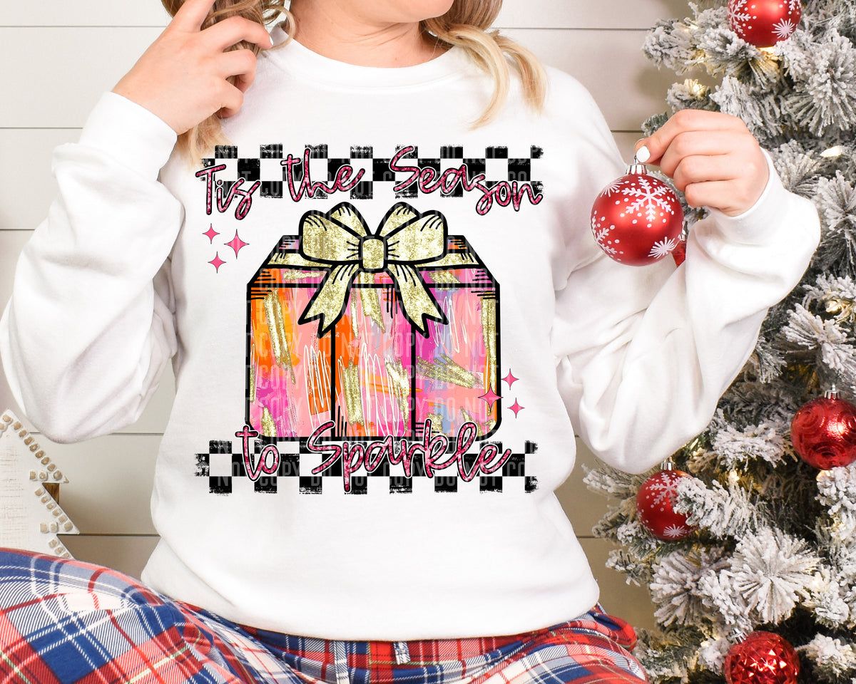 Tis The Season To Sparkle Brush Stroke Gift 66069 DTF transfer