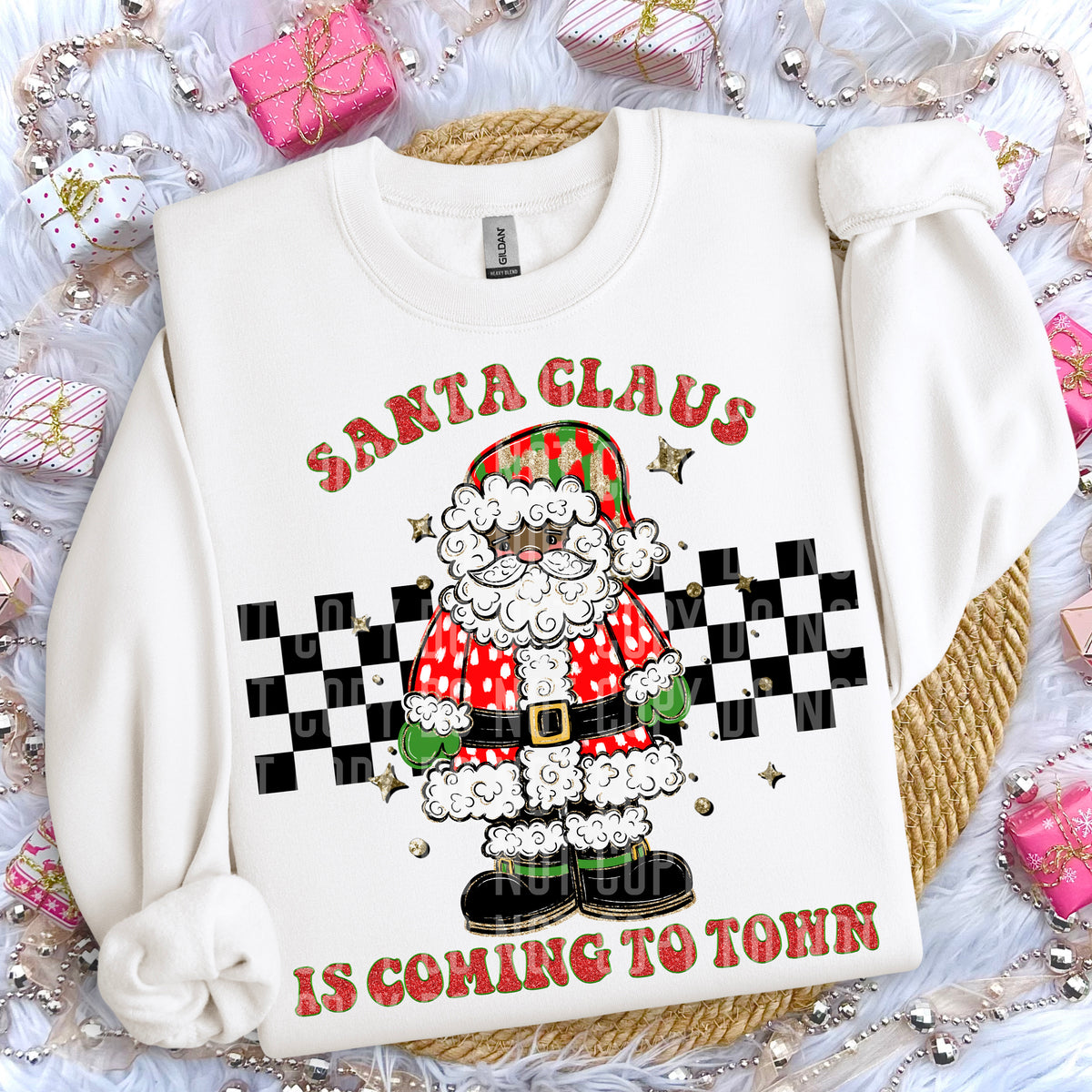 Santa Claus Is Coming To Town Dark Santa 69240 DTF transfer