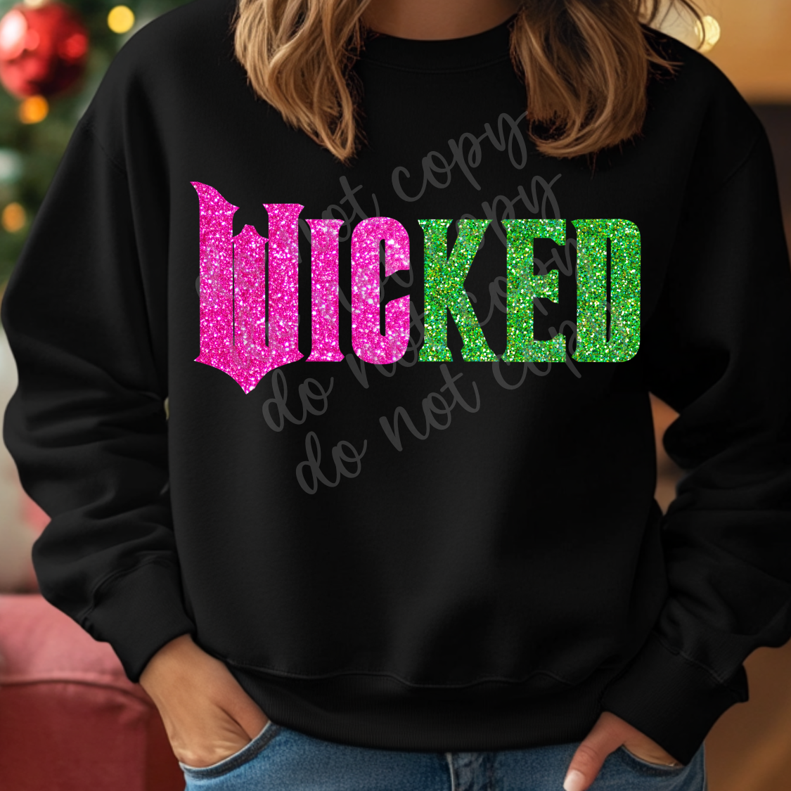 Wicked faux green pink (Parker)  DTF Transfer