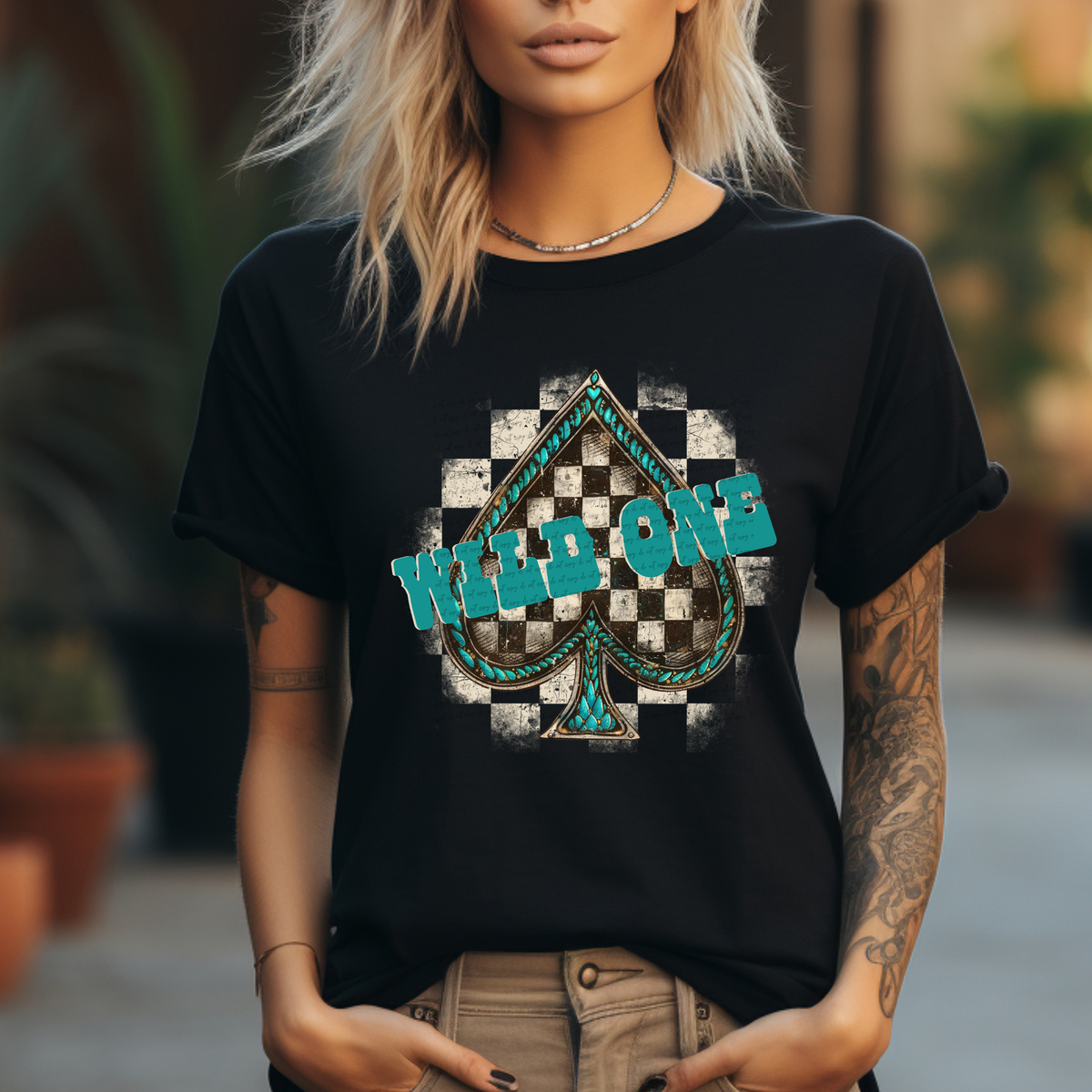 Wild One Checkered Spades 59615 DTF Transfer