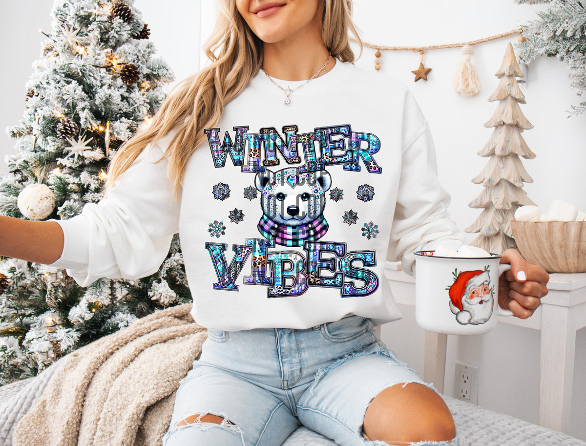 Winter Vibes Polarbears 71498 DTF transfer