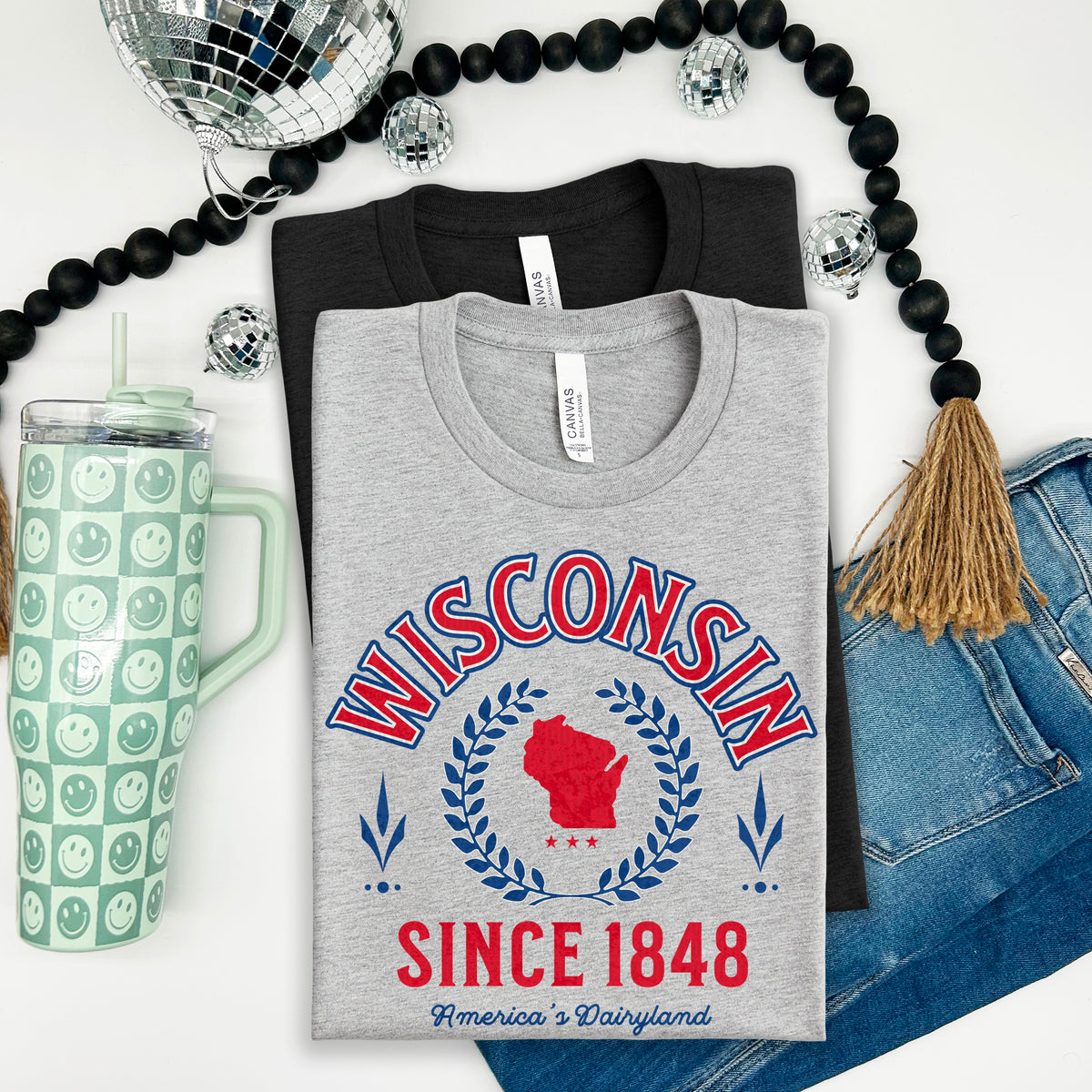 Wisconsin Varsity Letters RED and BLUE 105108 DTF transfer