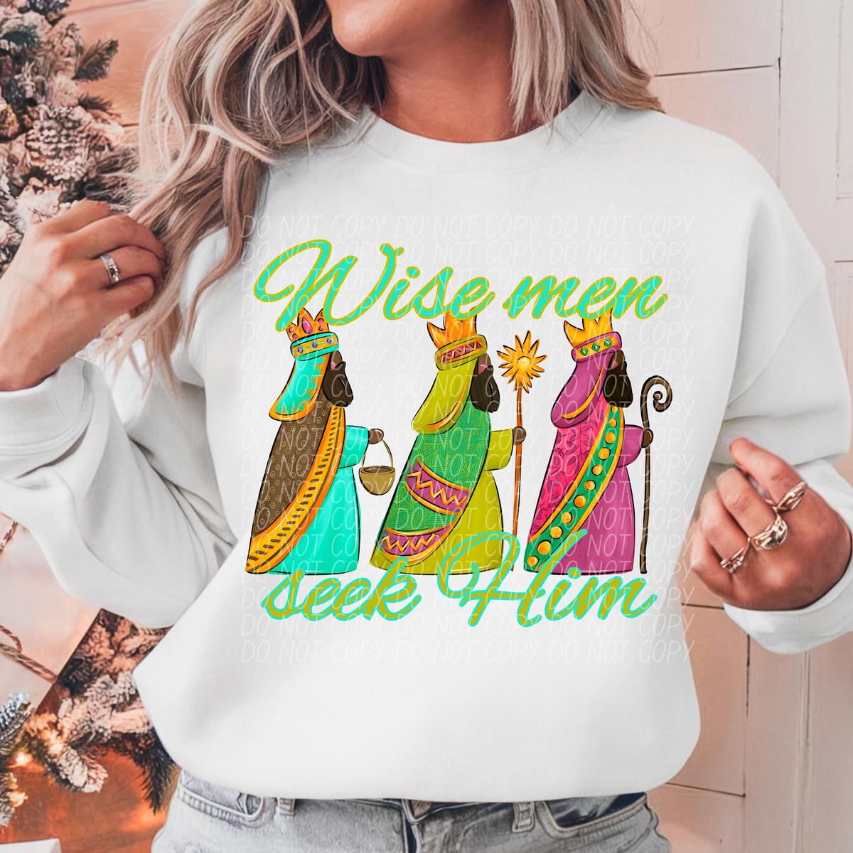Wise Men Seek Him Three Kings Blue 66798 DTF transfer