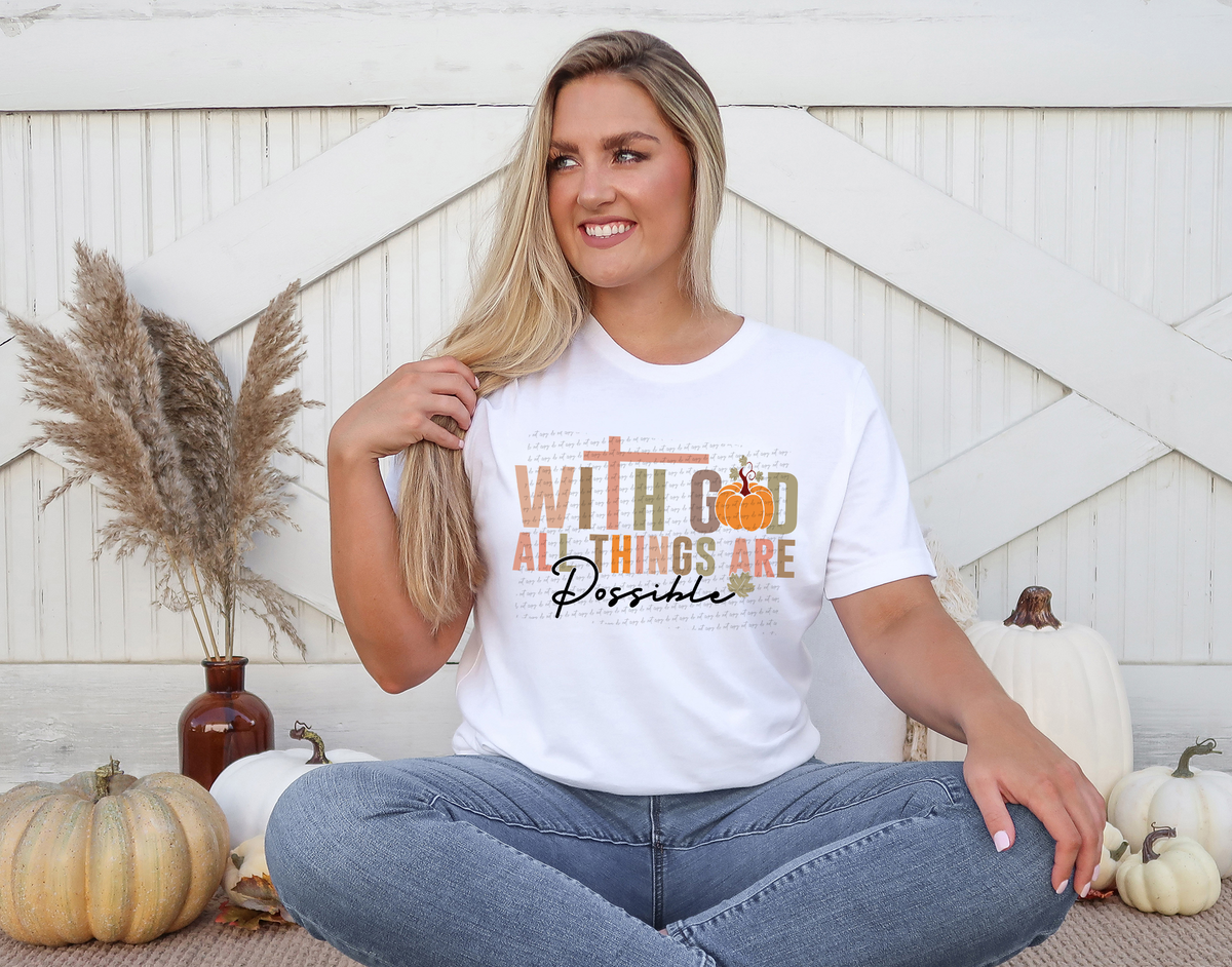 With God All Things Are Possible Cursive 57034 DTF transfer
