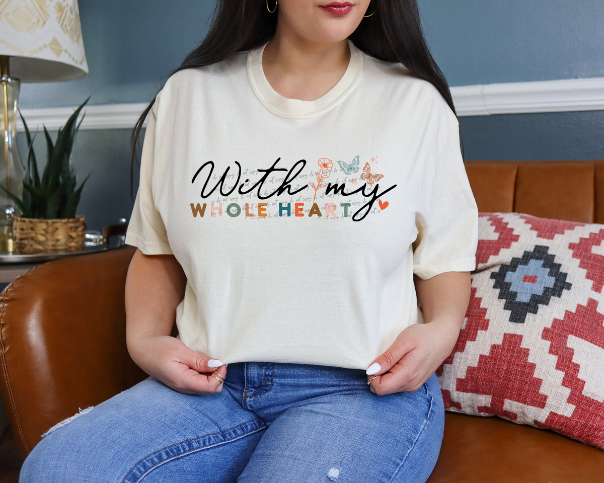 With My Whole Heart Black 42441 DTF transfer