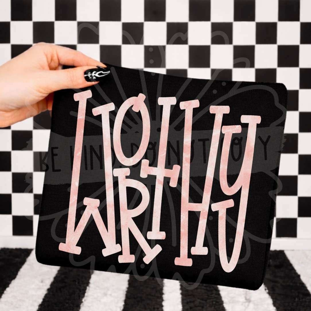 Worthy PINK font (Vehement) DTF transfer