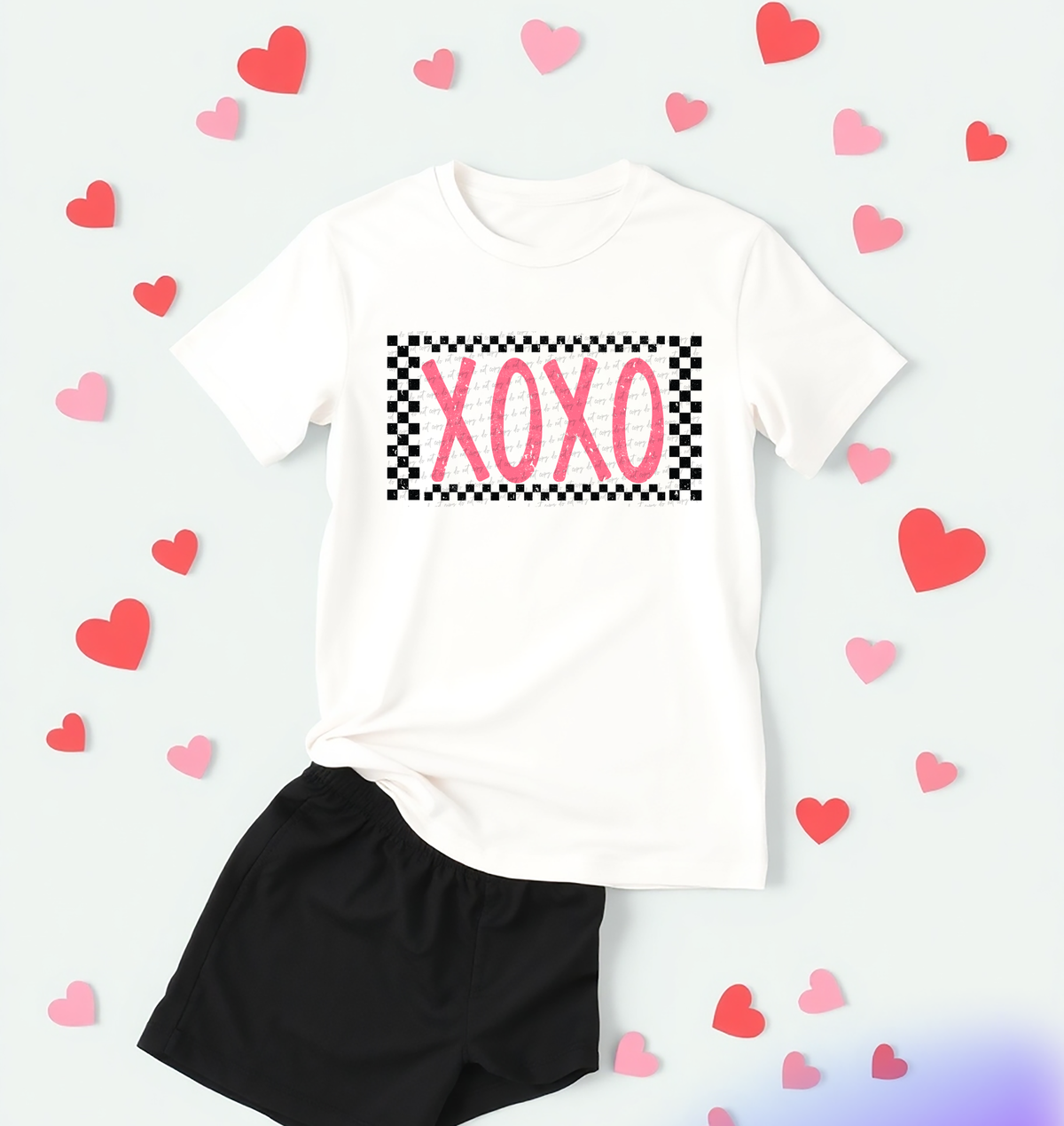 Xoxo Checkered Frame 74651 DTF Transfer