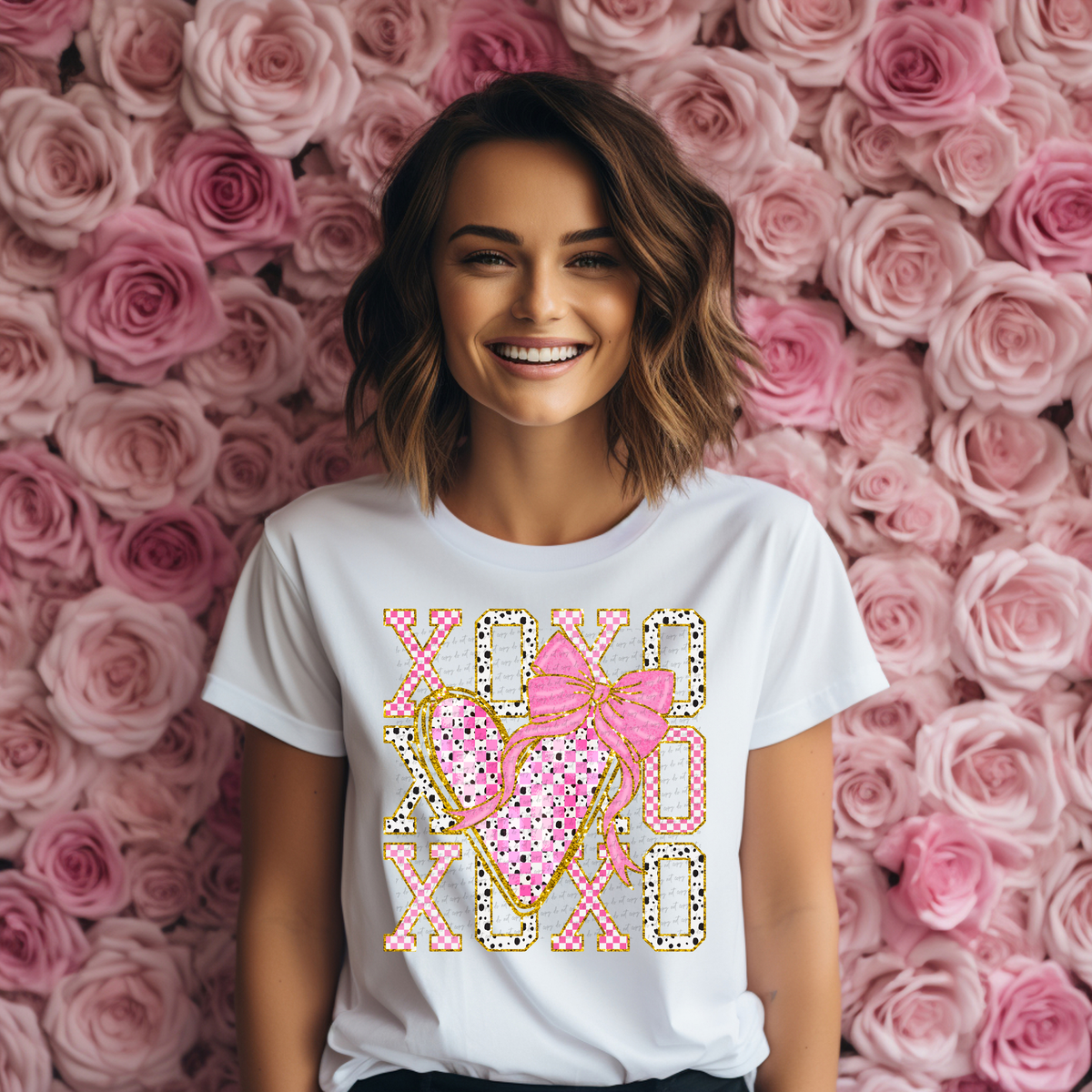 Xoxo Heart Gold Multi 3 81673 DTF Transfer