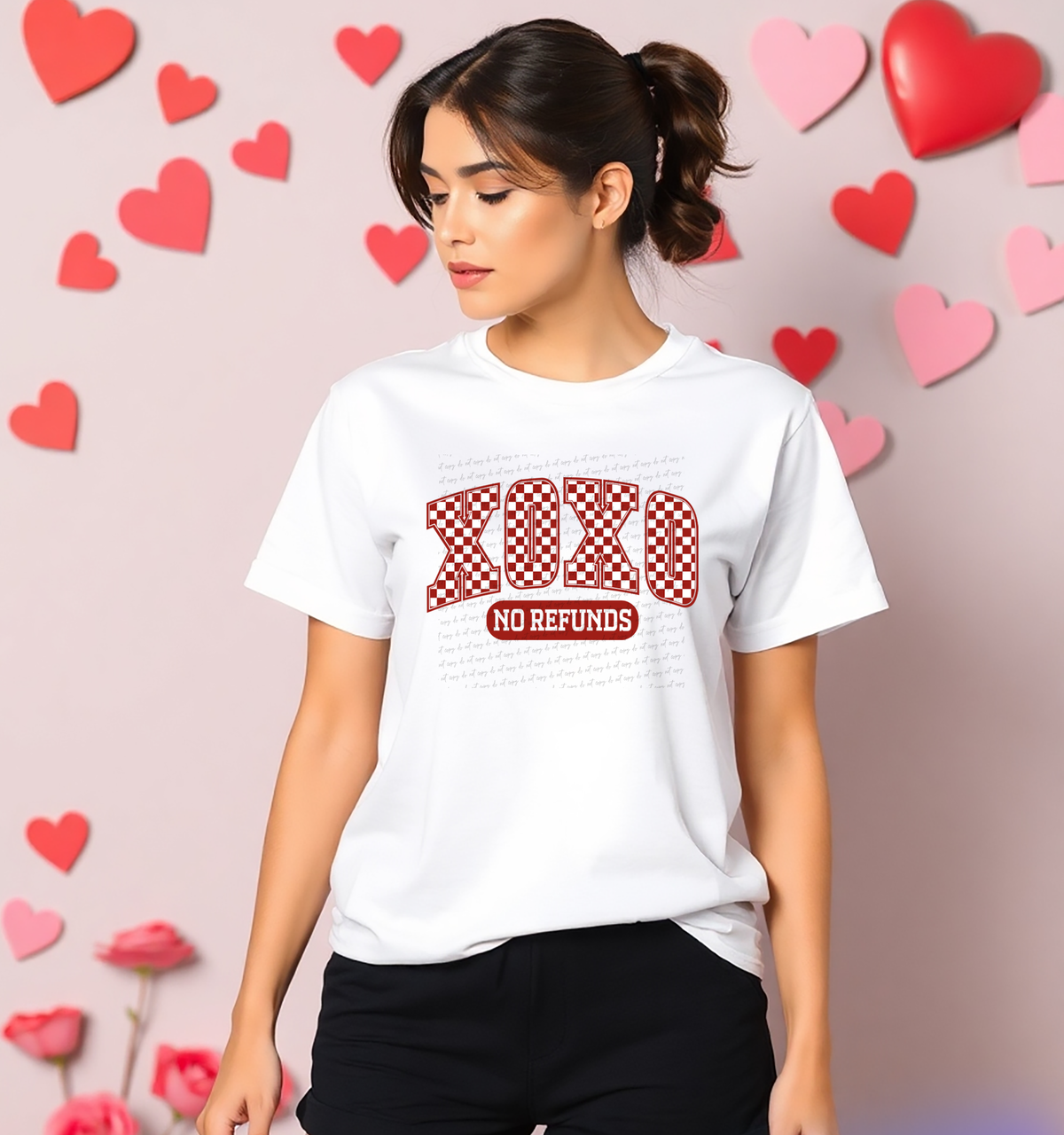 Xoxo No Refunds Checkered 76307 DTF Transfer