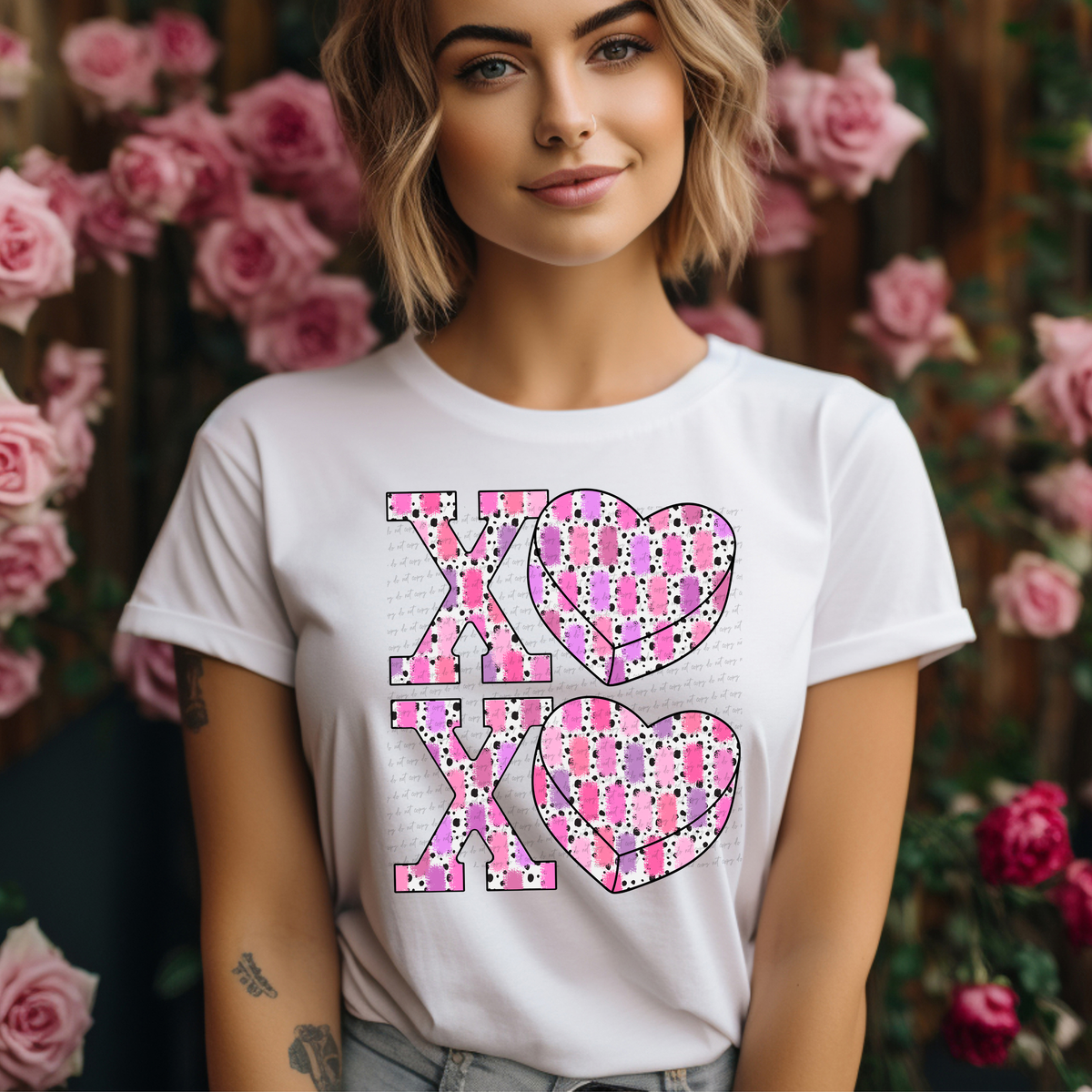 Xoxo Pink Purple Brushstroke Heart 81677 DTF Transfer