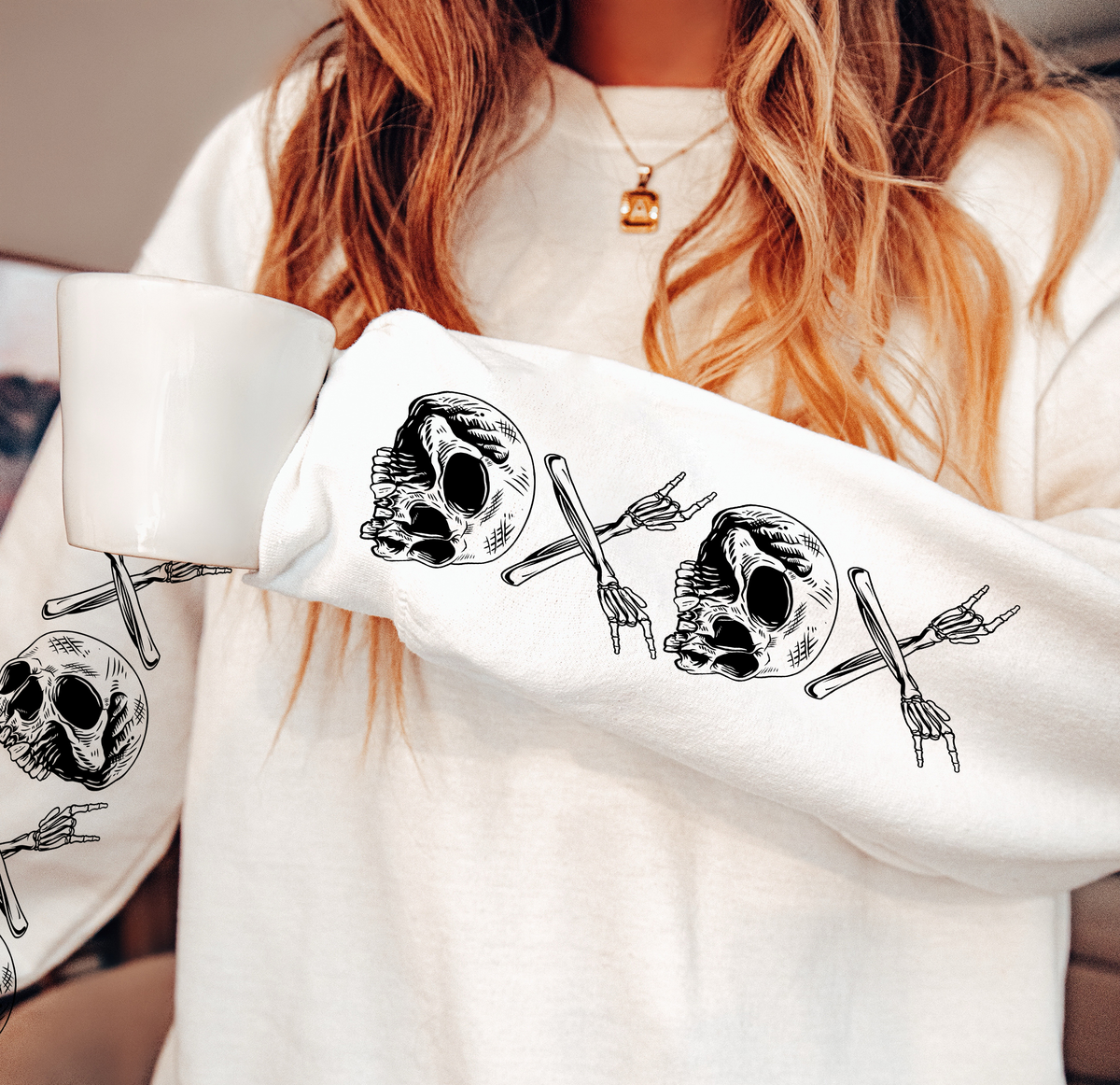 Xoxo Skull Black Sleeve 81680 DTF Transfer
