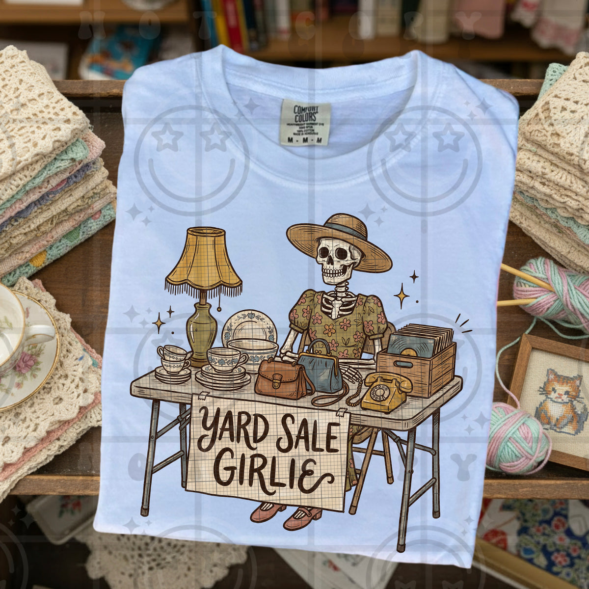 Yard sale girly skeleton (HW) DTF Transfer