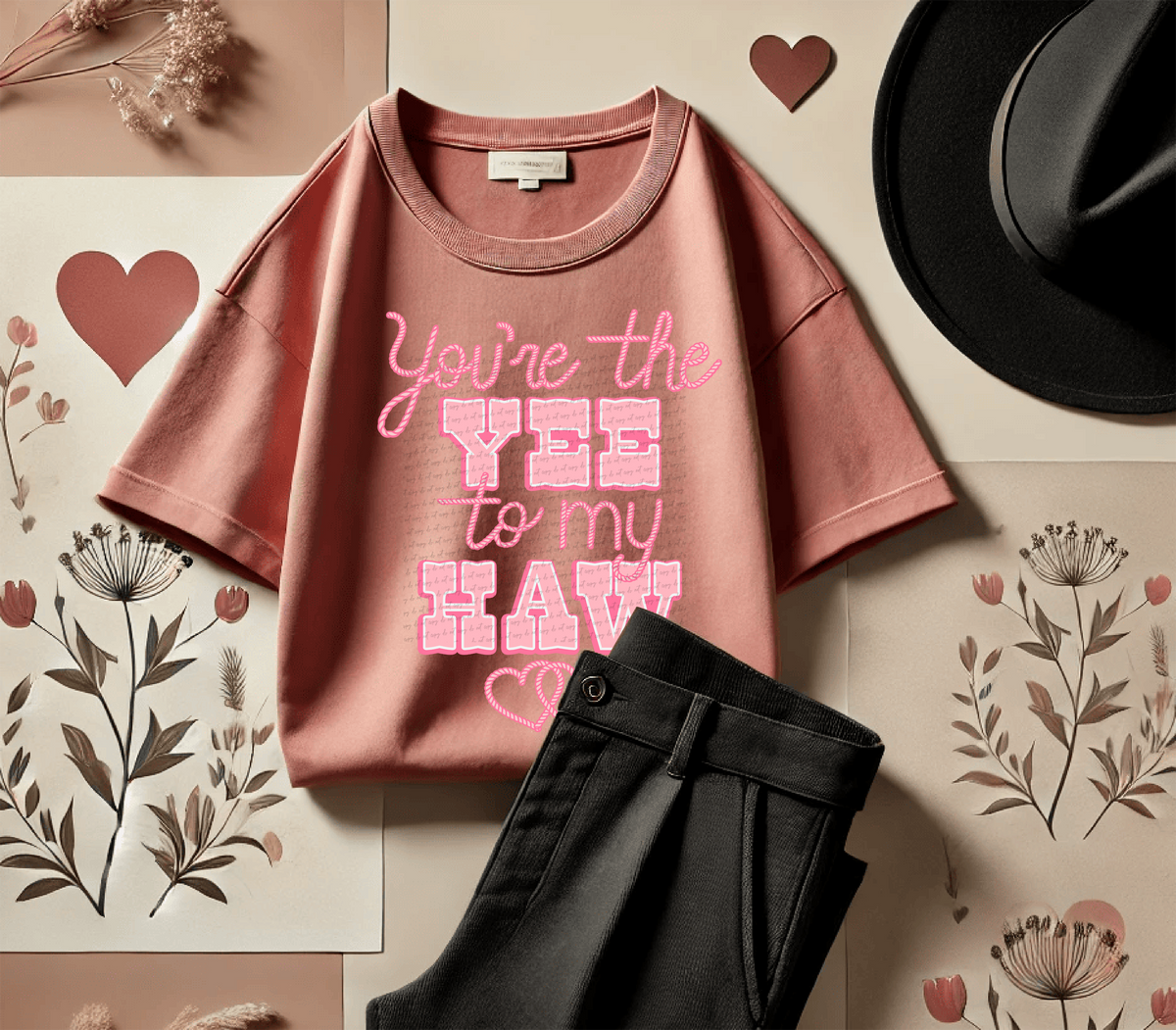 Yee To My Haw Pink Rope 81681 DTF Transfer