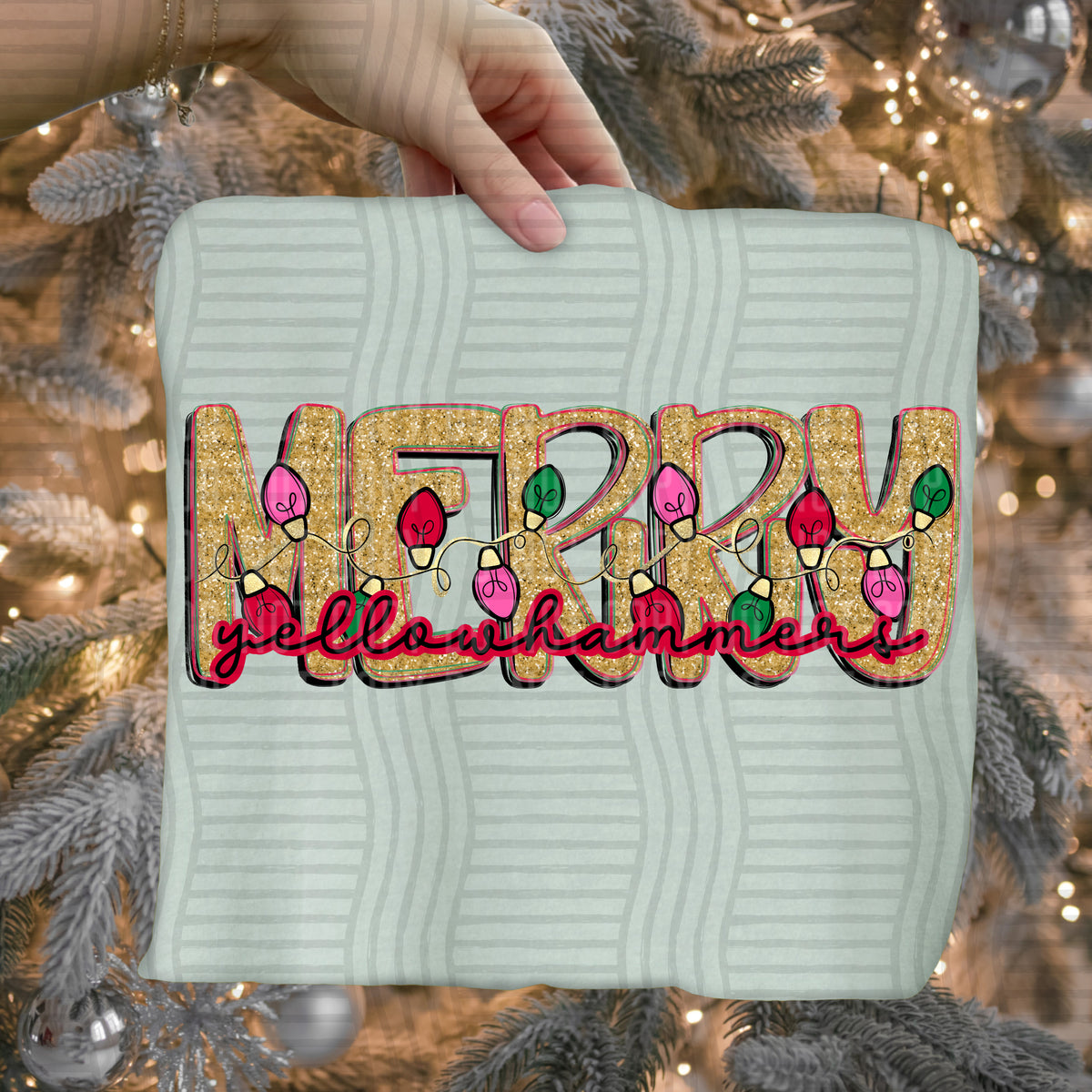yellow hammers merry with lights (caplinger) DTF Transfer