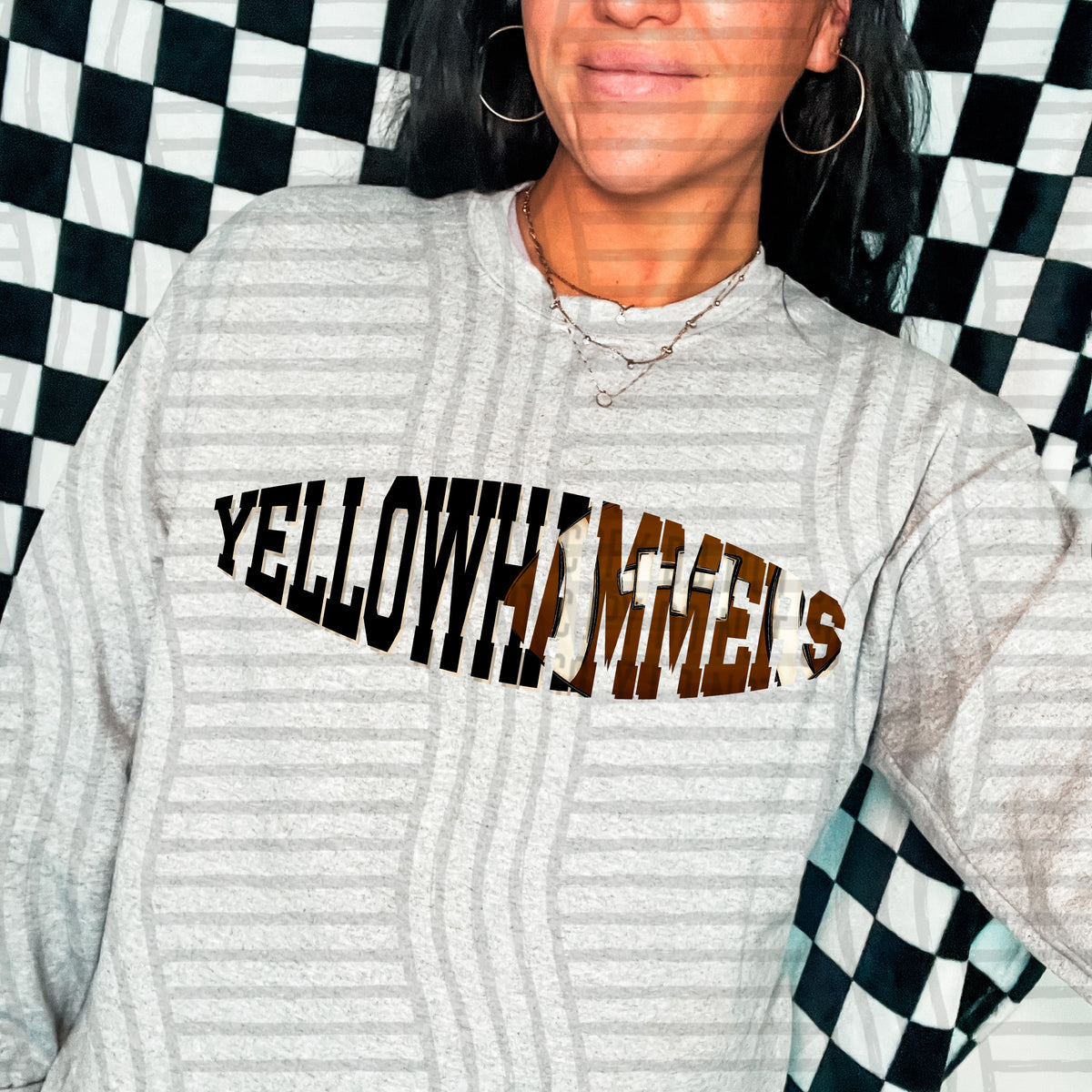 Yellowhammers varsity clipped football (Caplinger) DTF transfer