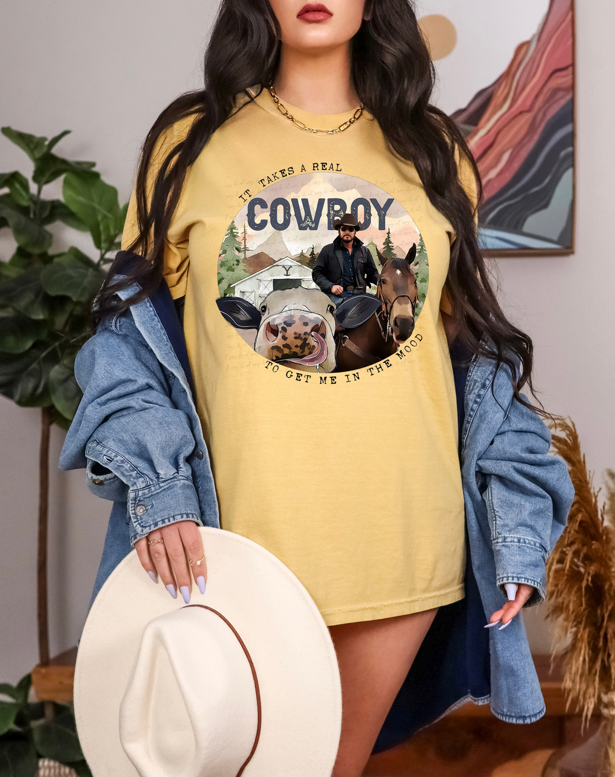 It Takes A Real Cowboy To Get Me In The Mood Black Jacket 117102 DTF transfer