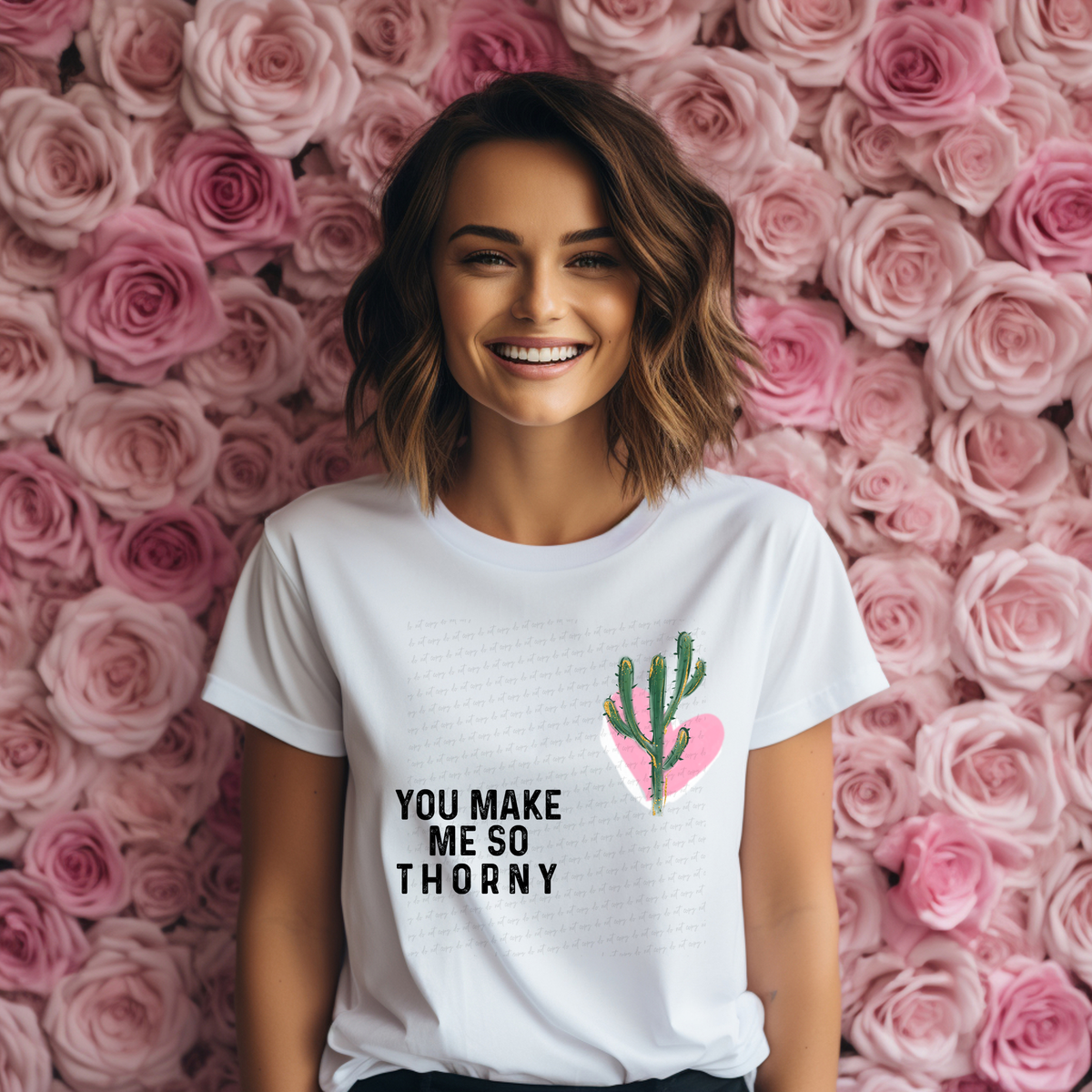 You Make Me So Thorny Heart Cactus 116882 DTF Transfer