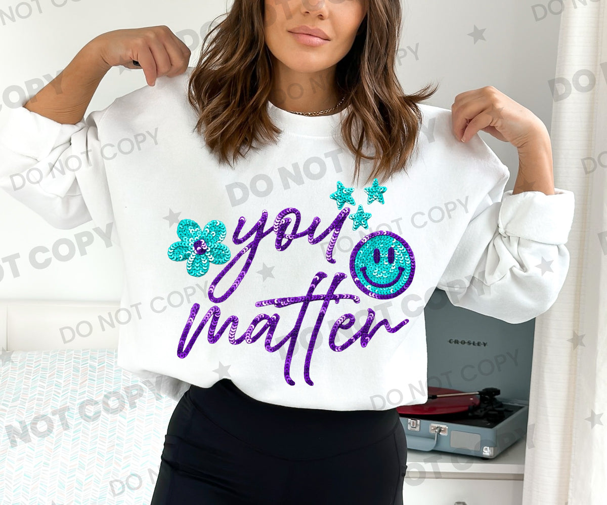 You matter blue and purple faux sequins (HW) DTF