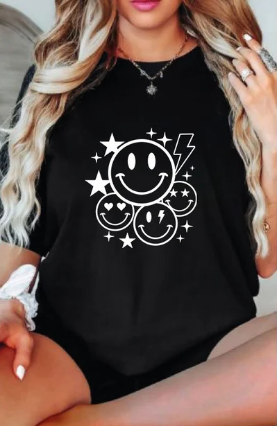 You are happy faces WHITE FRONT 80935 DTF transfer