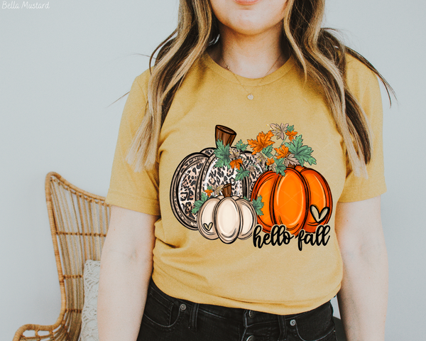 Hello Fall Trio Pumpkins 1511 DTF TRANSFER