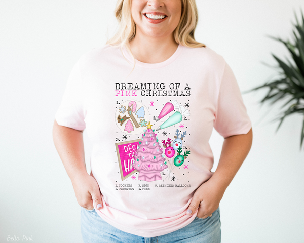 Dreaming Of A Pink Christmas Checklist 318 DTF TRANSFER