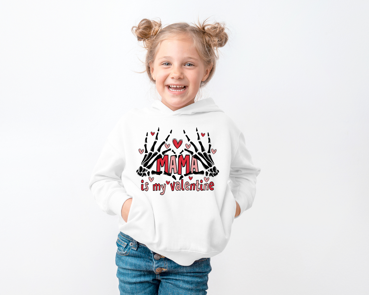 Mama Is My Valentine Red Pink Hearts Skeleton Hands 171 DTF TRANSFER