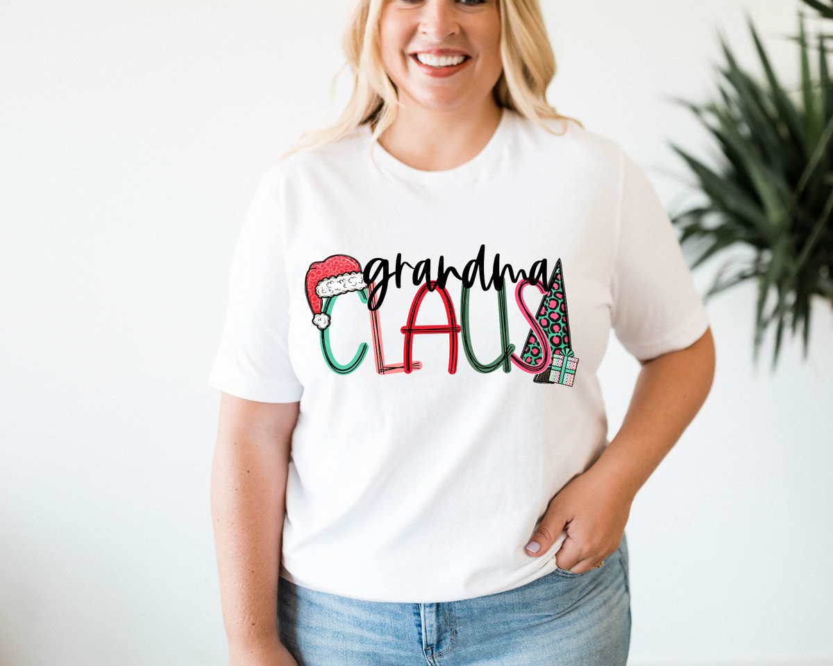 Grandma Claus Santa Hat Christmas Tree 8690 DTF TRANSFER