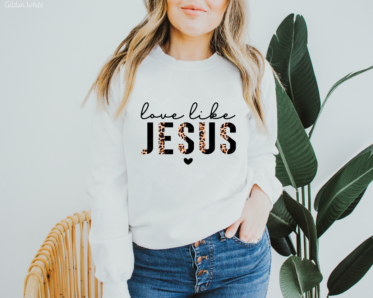 Love Like Jesus Black Leopard 112595 DTF TRANSFER