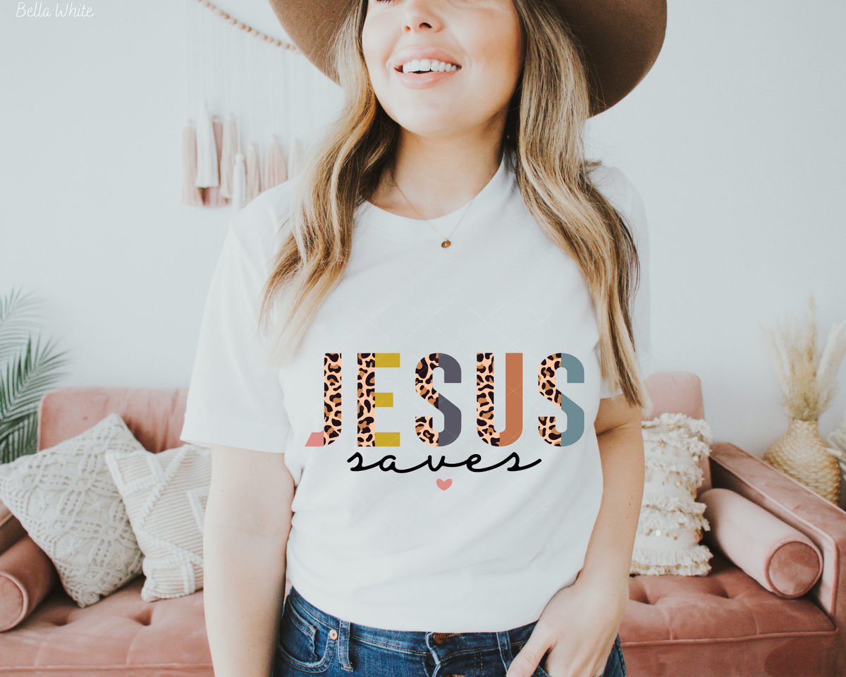 Jesus Saves Leopard Multi Color 112609 DTF TRANSFER